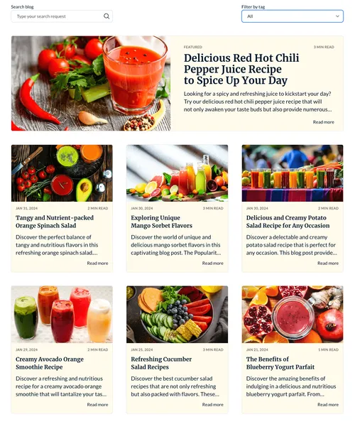Module: Blog Listing | FreshJuice DEV Docs