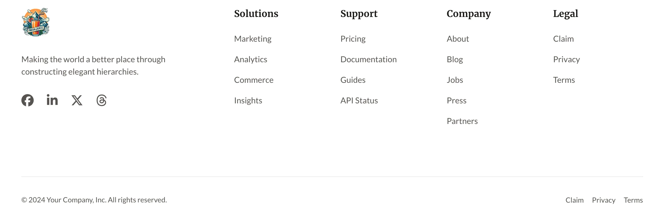 Global Module: Footer | FreshJuice DEV Docs
