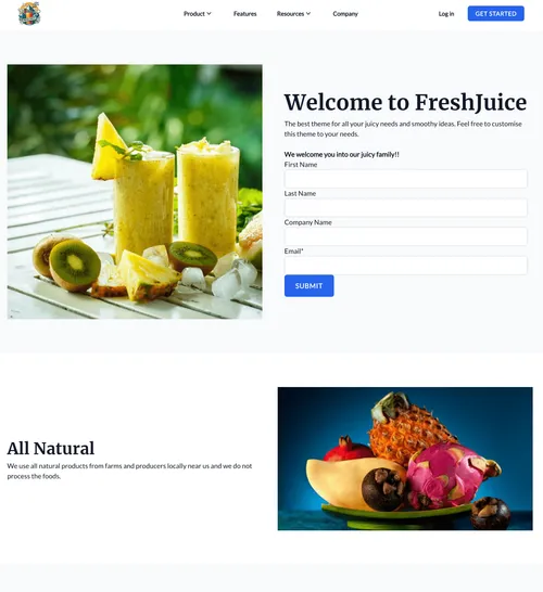Homepage Template | FreshJuice DEV Docs