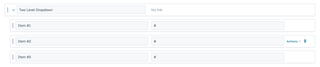Example of Settings for Two Level Dropdown