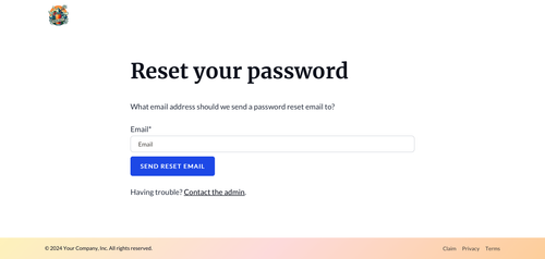 Reset Password Request Page