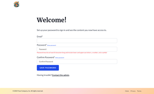 Sign Up Page template