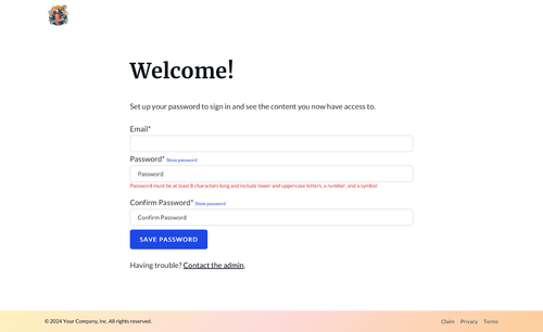 Sign Up Page template