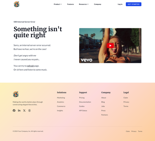 500 Error Page