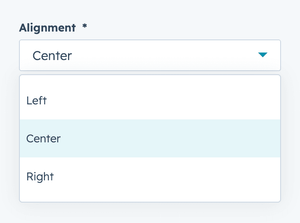 Style → Alignment select