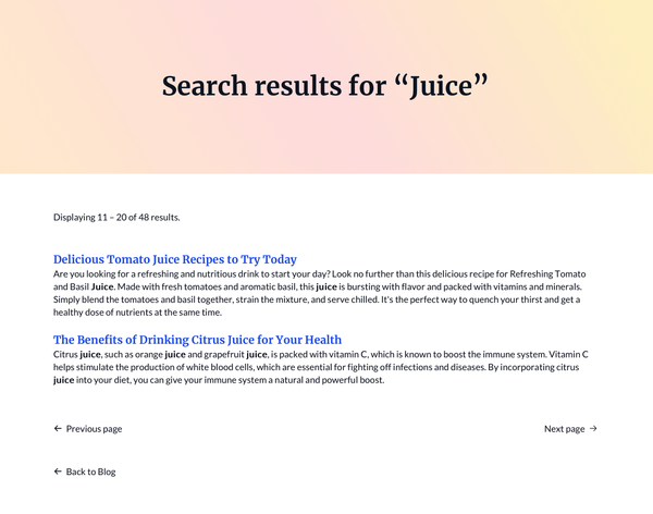 Screenshot of Search Results Module