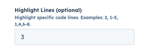 sidebar Highlight Lines input