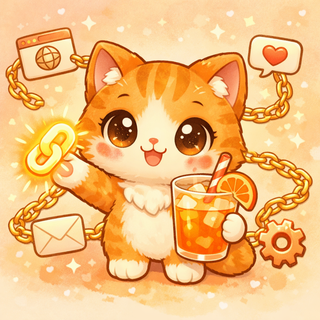Cute cat drinking orange juice