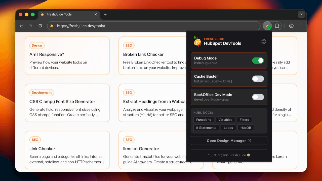 HubSpot DevTools for Chrome and Firefox | FreshJuice