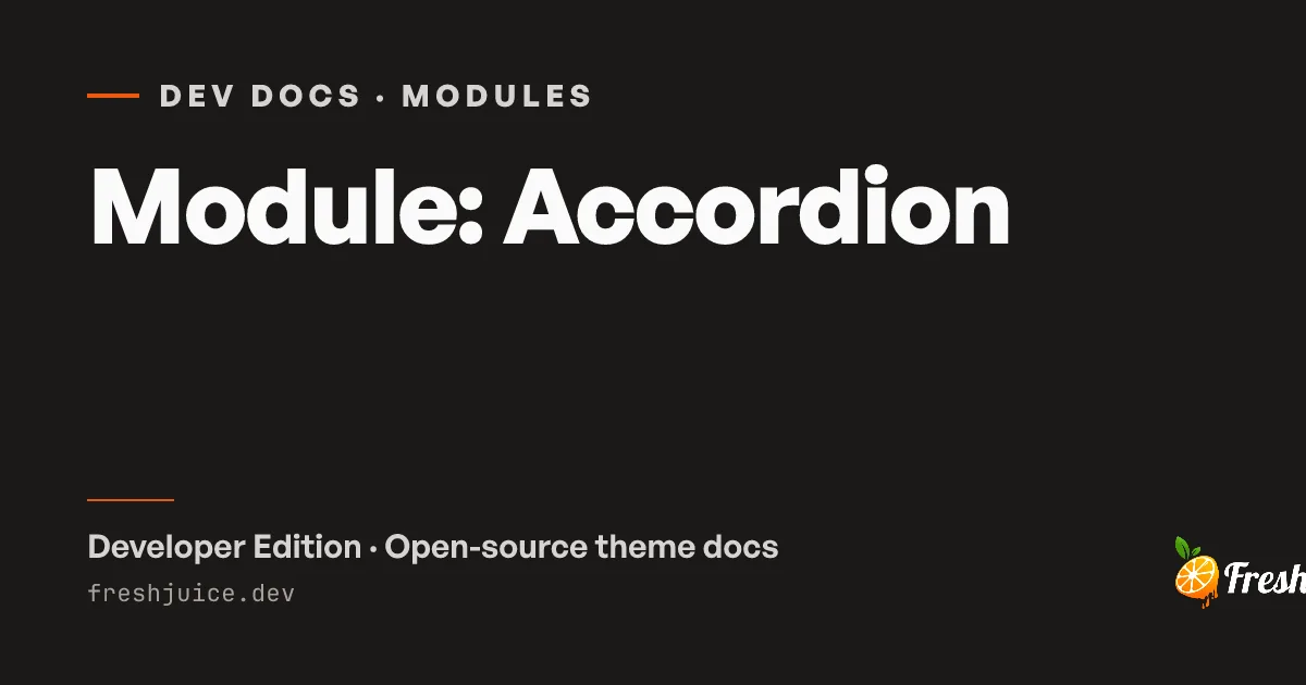 Module: Accordion | FreshJuice DEV Docs