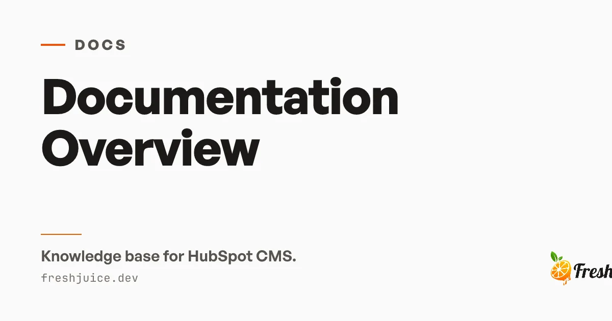 Documentation Overview | FreshJuice Docs