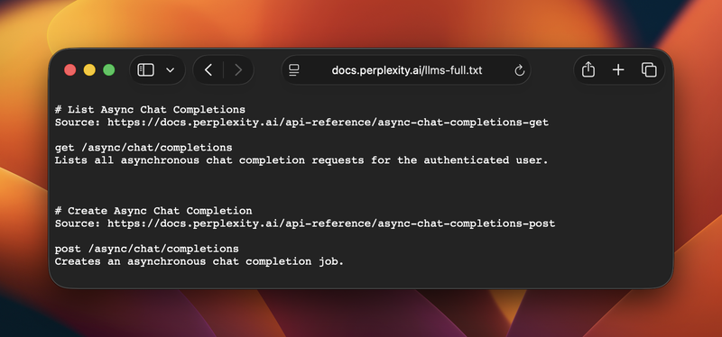Anthropic and Perplexity `llms.txt` integration