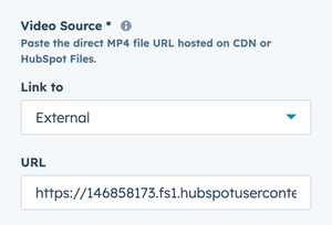 sidebar Video Source dropdown and URL/File input