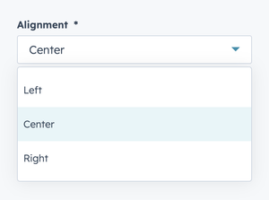 Style → Alignment select