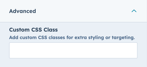 sidebar Advanced group expanded